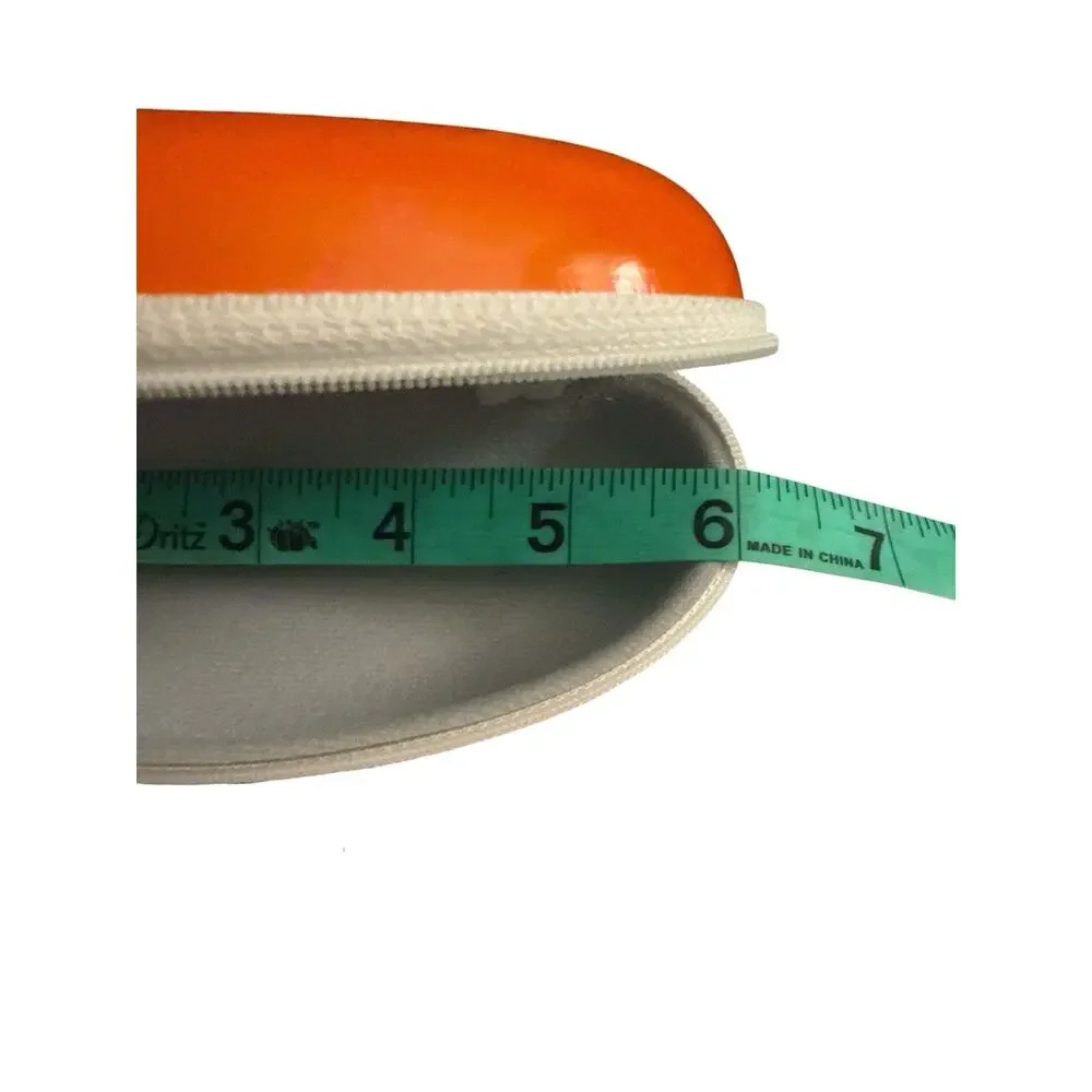 Crocs Eyeglass Sunglasses Case Soft Clamshell Orange White Zipper 6”